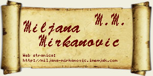 Miljana Mirkanović vizit kartica